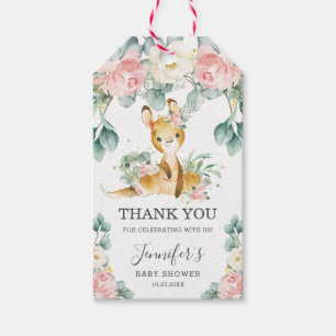 Cute Kangaroo Floral Baby Shower Thank You Favour  Gift Tags
