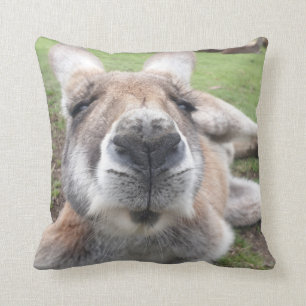 Cute Kangaroo Funny Face Australia Wildlife Photo Cushion