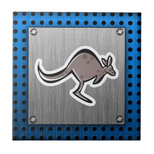 Cute Kangaroo; Metal-look Ceramic Tile