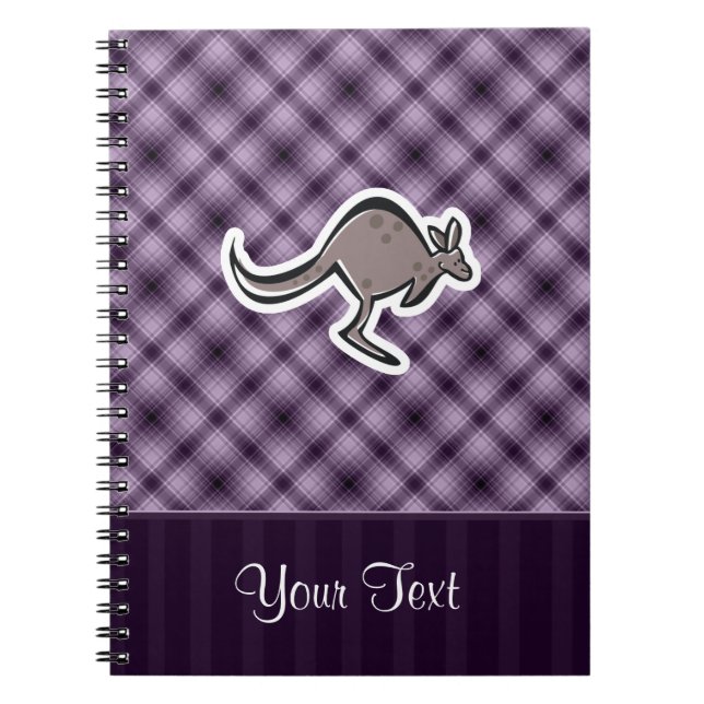 Cute Kangaroo; Purple Notebook (Front)
