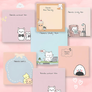 Cute Kaopoon Kawaii Pink Personalised  Post-it Notes