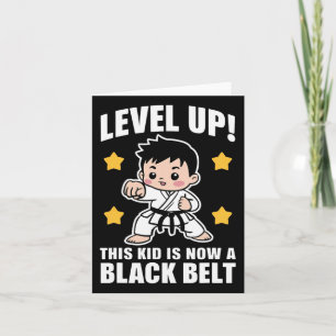 Cute Karate Black Belt Achievement Boys Kids Card