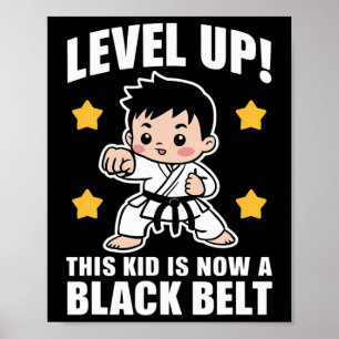 Cute Karate Black Belt Achievement Boys Kids Poster