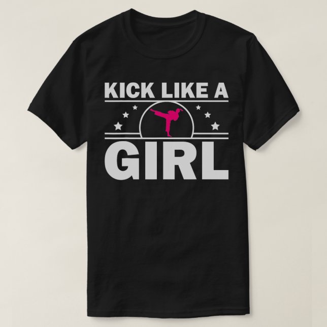 Cute Karate Design For Girls Women Kids Martial Ar T-Shirt (Design Front)