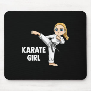 Cute Karate Girl - Fighting Karate Daughter Mouse Pad