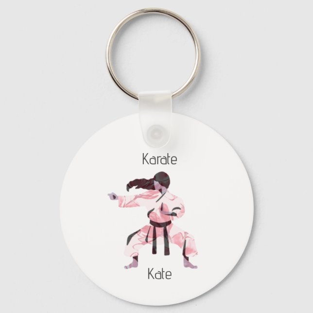 Cute Karate Girl Martial Arts   Key Ring (Front)