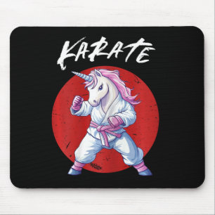 Cute Karate Kid Unicorn Women Fighter Mouse Pad