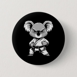 Cute Karate Koala Martial Arts Funny For Kids Boys 6 Cm Round Badge