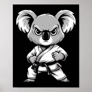 Cute Karate Koala Martial Arts Funny For Kids Boys Poster