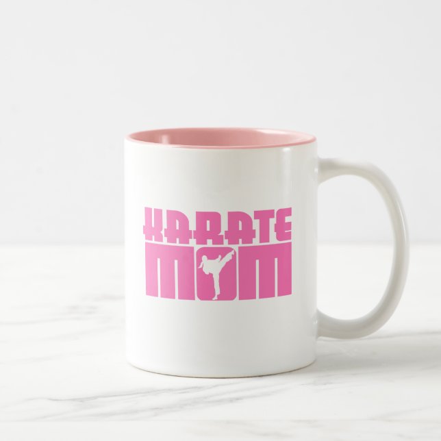 Cute Karate Mum Two-Tone Coffee Mug (Right)