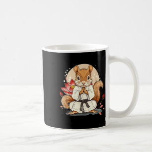 Cute Karate Squirrel Lotus Flower Kickboxing Kung Coffee Mug