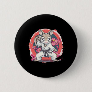 Cute Karate Squirrel Lotus Flower Mma Kickboxing K 6 Cm Round Badge