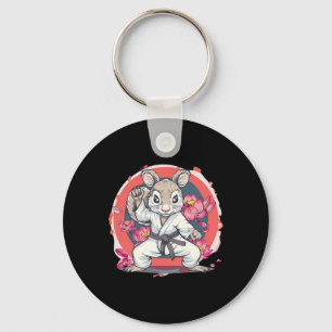 Cute Karate Squirrel Lotus Flower Mma Kickboxing K Key Ring