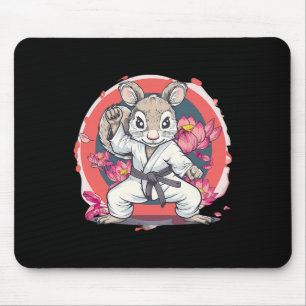 Cute Karate Squirrel Lotus Flower Mma Kickboxing K Mouse Pad