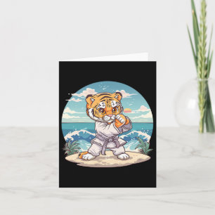 Cute Karate Tiger Kickboxing Taekwondo Jiu-jitsu T Card