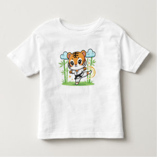 Cute Karate Tiger Kids Design Toddler T-Shirt