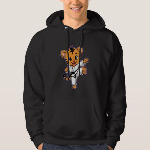 Cute Karate Tiger Martial Arts Funny For Kids Boys Hoodie
