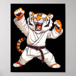 Cute Karate Tiger Taekwondo Jiu-Jitsu Tiger Lover Poster