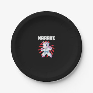 Cute Karate Unicorn Karate Japanese Martial Arts T Paper Plate