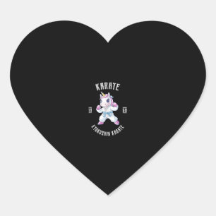 Cute Karate Unicorn Martial Arts - Karate Unicorn Heart Sticker