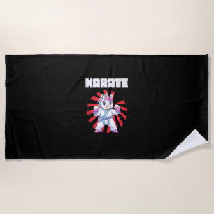 Cute Karate Unicorn - MMA Karate Japanese Martial Beach Towel