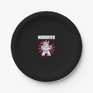 Cute Karate Unicorn - MMA Karate Japanese Martial Paper Plate