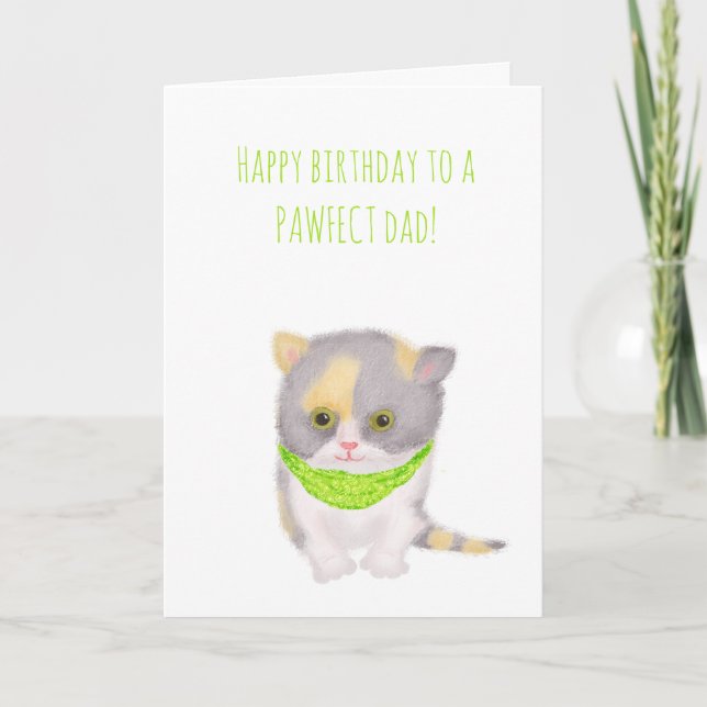 Cute Katie kitten birthday card from the cat (Front)