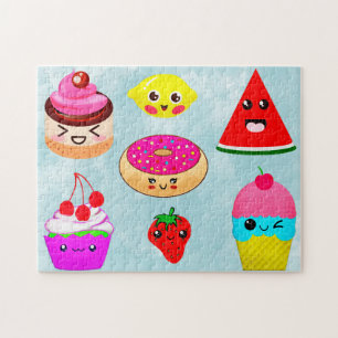 Cute Kawai Fruit & Sweets Kids Jigsaw Puzzle