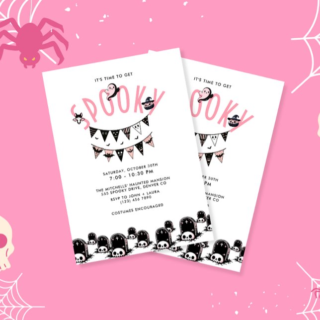 Cute Kawai Spooky Time Halloween Party Invitation (Creator Uploaded)