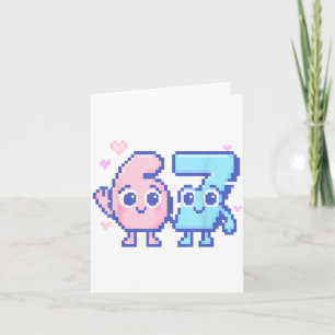 Cute Kawaii 67 Six Seven Meme 6 7 Girls Italian Br Card