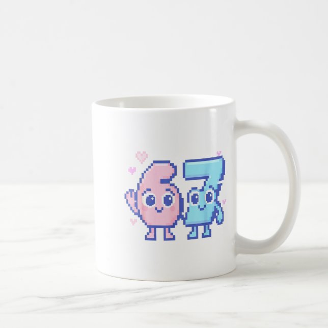 Cute Kawaii 67 Six Seven Meme 6 7 Girls Italian Br Coffee Mug (Right)