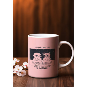 Cute Kawaii Animal-Themed Romantic Coffee Mug