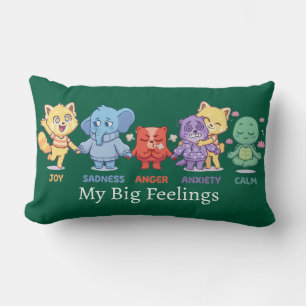 Cute Kawaii Animals Mental Health Emotions & Feeli Lumbar Cushion