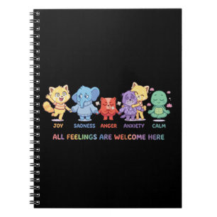 Cute Kawaii Animals Mental Health Emotions & Feeli Notebook