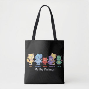 Cute Kawaii Animals Mental Health Emotions & Feeli Tote Bag