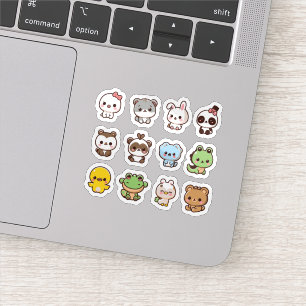 Cute kawaii animals sticker set