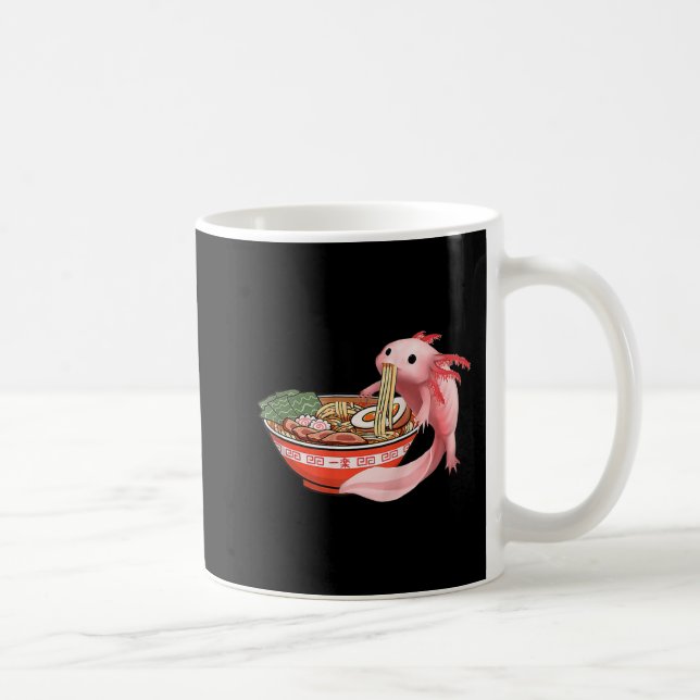 Cute Kawaii Anime Axolotl Japanese Ramen Noodles A Coffee Mug (Right)
