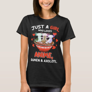 Cute Kawaii Anime Axolotl Japanese Ramen Noodles G T-Shirt