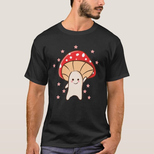Cute Kawaii Anime - Cute Mushroom - Aesthetic Japa T-Shirt (Front)