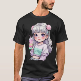 ✨ Cute Kawaii Anime Girl Bubble Tea  T-Shirt