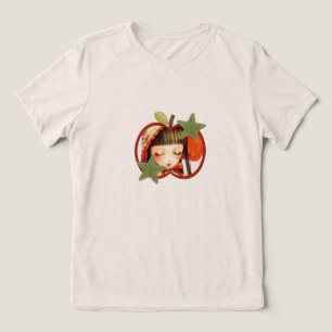 Cute Kawaii Anime Girl in Red Apple Tee