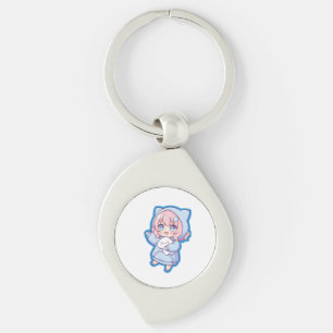 Cute Kawaii Anime Girl Sticker Key Ring