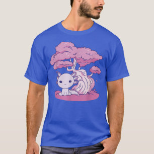 Cute kawaii aolotl and Sakura Cherry Blossom tree T-Shirt