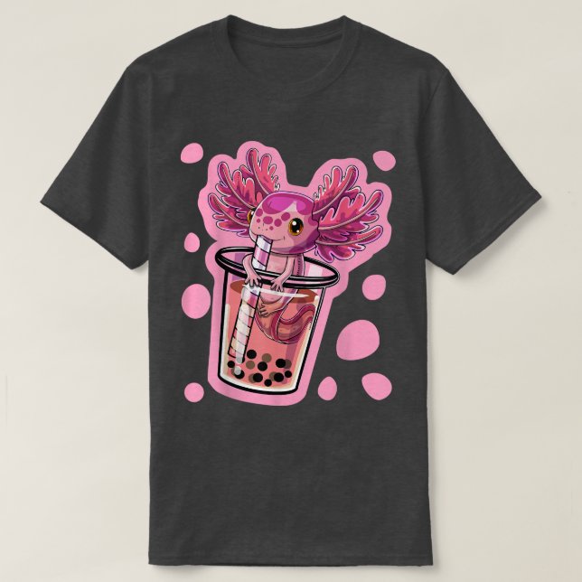 Cute Kawaii Aolotl Bubble Tea Japanese Anime Women T-Shirt (Design Front)