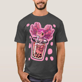Cute Kawaii Aolotl Bubble Tea Japanese Anime Women T-Shirt