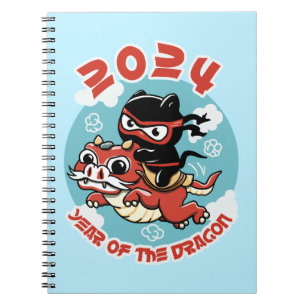 Cute Kawaii Art   2024 Year Of The Dragon Notebook