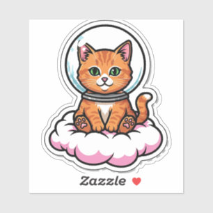 Cute Kawaii Astronaut Cat Sticker - Space Lover Gi