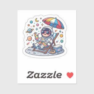 Cute Kawaii Astronaut Summer Beach Space Tropical