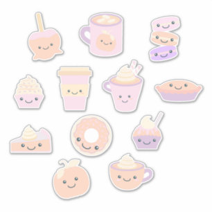 Cute Kawaii Autumn Pumpkin Pie Pattern in Pastel