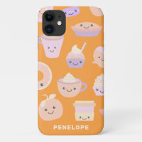 Cute Kawaii Autumn Pumpkin Pie Pattern in Pastel